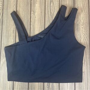 Sincerely Jules Midnight Blue Active Top Shoulder Strap Cutout Women's XL